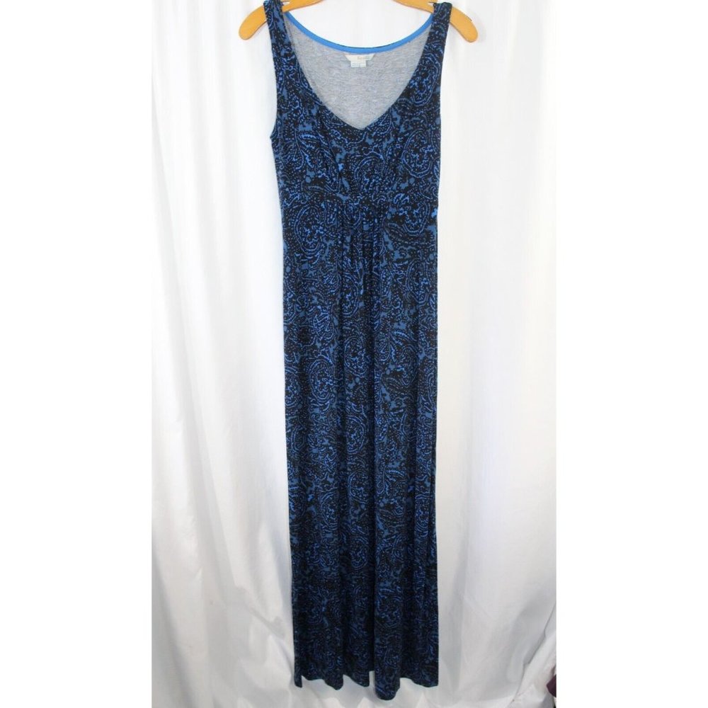 Boden Womens Blue Paisley Sleeveless Stretch Maxi Dress 6L